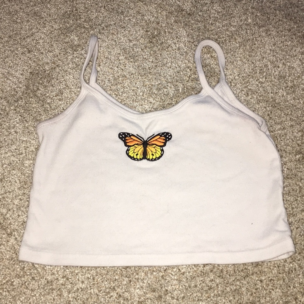 Butterfly white crop top from brandy melville